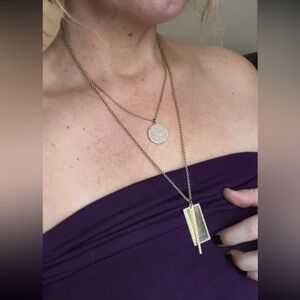 J.crew Elegant Gold and Silver Layered Necklace Set